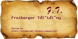 Freiberger Tétény névjegykártya